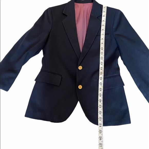 Navy Nautical Two Gold Button Fitted Blazer Short - Picture 6 of 8